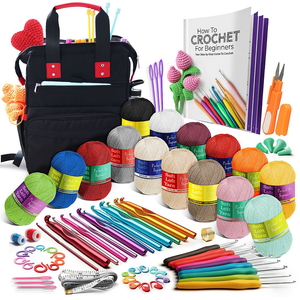Hearth & Harbor Crochet Backpack Kit with Polyester Yarn