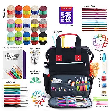 Hearth & Harbor Crochet Backpack Kit with Polyester Yarn