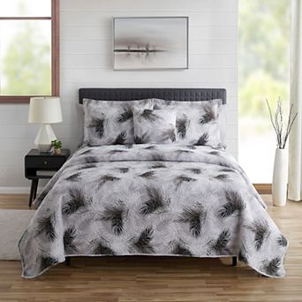 Clara Clark 7 pc Leaf Print Bedspread Coverlet Set