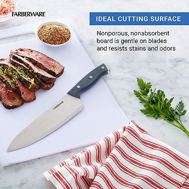Farberware White Plastic Reversible Cutting Board