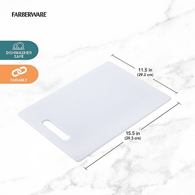 Farberware White Plastic Reversible Cutting Board