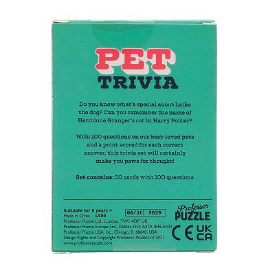 Professor Puzzle USA Mini Pet Trivia Card Game Set