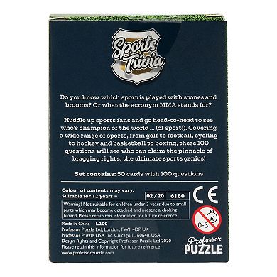 Professor Puzzle USA Mini Sports Trivia Card Game Set