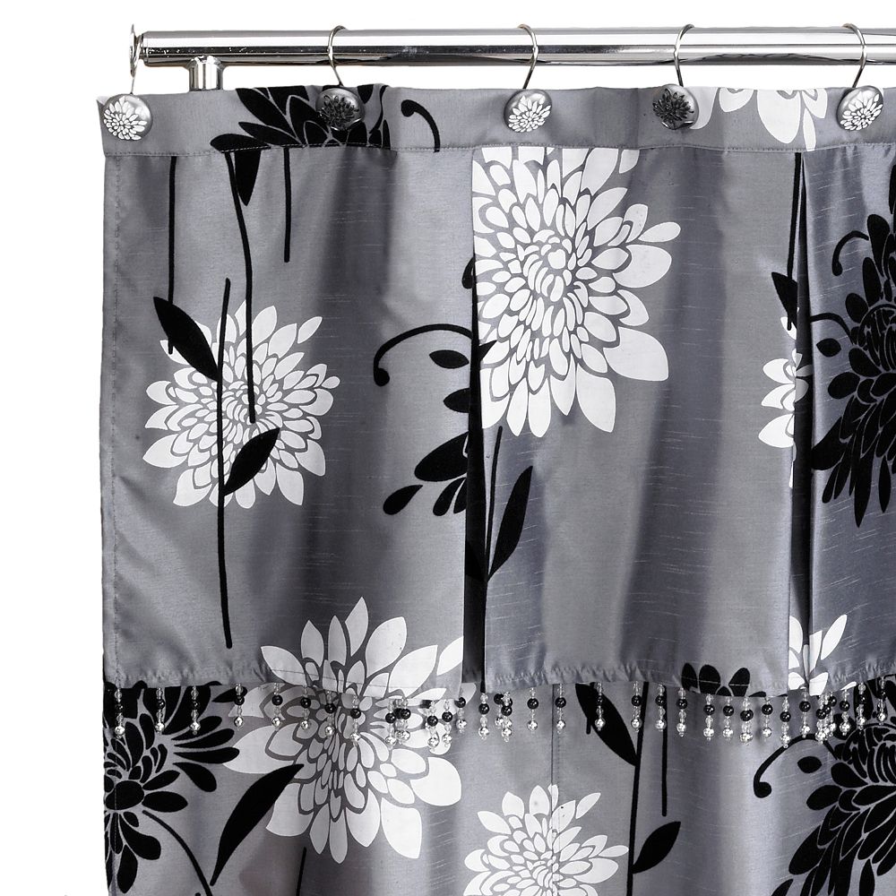NEW $24.99 Kohls Student Lounge Fabric Shower curtain in Collage floral  