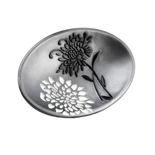 Erica Metallic Gray Floral Bath Accessories