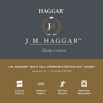 Big & Tall Haggar® Diamond Weave Tailored Fit Suit Jacket