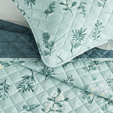 Madelinen Snowy Winter Printed Reversible Quilt Set with Shams