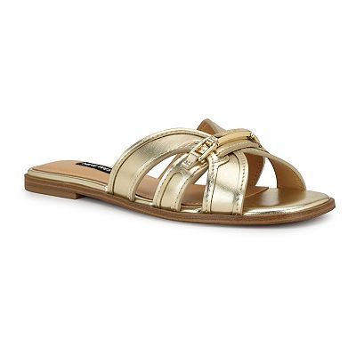 Nine West Gabie Women's Slip-On Square Toe Flat Sandals