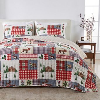 Madelinen Colorful and Cheerful Holiday Quilt Set with Shams