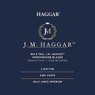 Big & Tall J.M. Haggar™ Plaid Windowpane Tailored Fit Sport Coat
