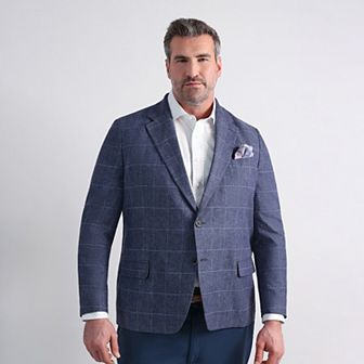 Big & Tall J.M. Haggar™ Plaid Windowpane Tailored Fit Sport Coat