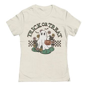 Junior's Trick Or Treat Ghost Halloween Graphic Tee