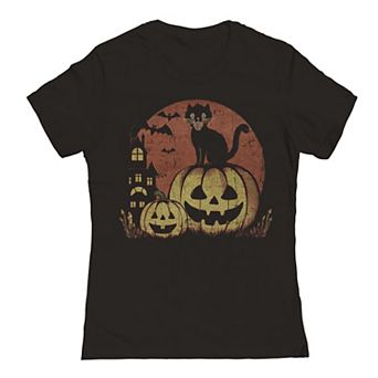 Junior's Vintage Halloween Night Halloween Graphic Tee