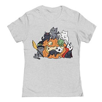Junior's Halloween Kittens Halloween Graphic Tee