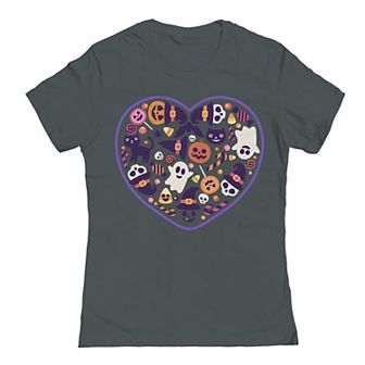 Junior's I Heart Halloween 2 Halloween Graphic Tee