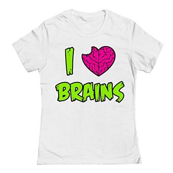 Junior's I Heart Brains Halloween Graphic Tee