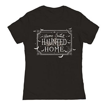 Junior's Home Sweet Haunted Halloween Graphic Tee