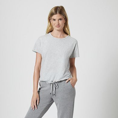 Womens Grey & Gray Crewneck Dolman Sleeve Tee