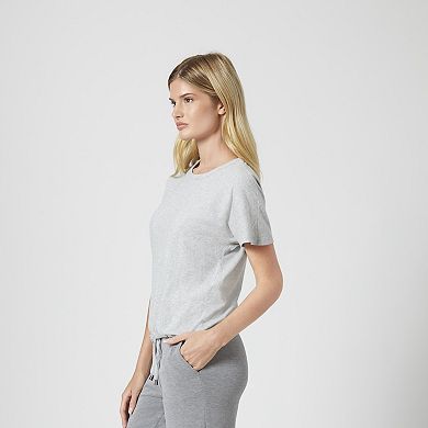 Womens Grey & Gray Crewneck Dolman Sleeve Tee