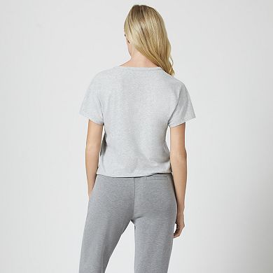 Womens Grey & Gray Crewneck Dolman Sleeve Tee