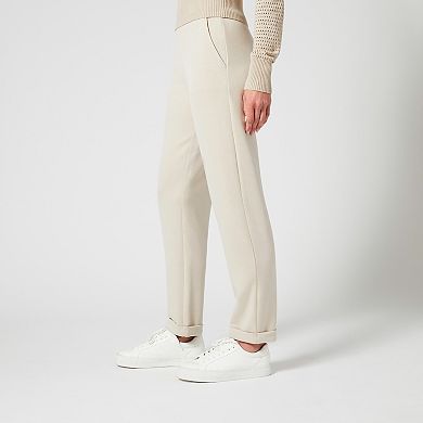 Womens Grey & Gray Roll Cuff Trousers