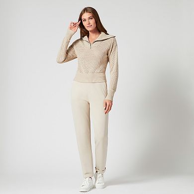 Womens Grey & Gray Roll Cuff Trousers
