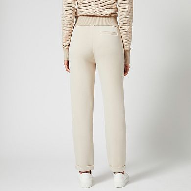 Womens Grey & Gray Roll Cuff Trousers