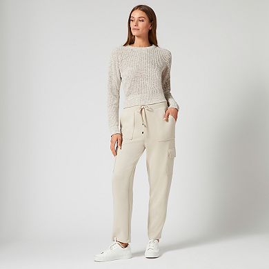 Womens Grey & Gray Long Sleeve Crewneck Sweater