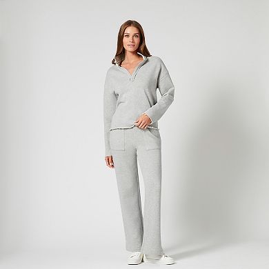 Womens Grey & Gray Relaxed Leg Pull On Pants