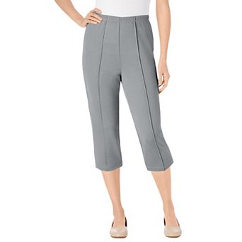 Woman Within Plus Size The Hassle-Free Soft Knit Capri