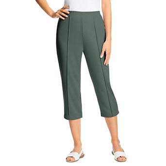 Woman Within Plus Size The Hassle-Free Soft Knit Capri