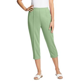 Woman Within Plus Size The Hassle-Free Soft Knit Capri