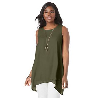 Jessica London Women's Plus Size Crinkled Tunic