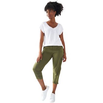 ellos Plus Size Stretch Cargo Capris