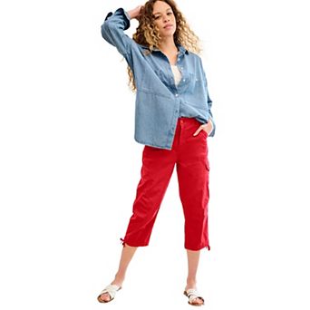 ellos Plus Size Stretch Cargo Capris