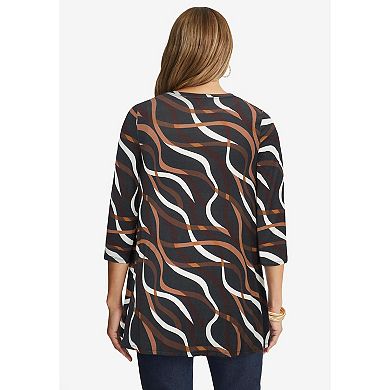 Jessica London Women's Plus Size Stretch Knit Swing Tunic