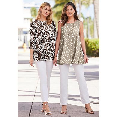 Jessica London Women's Plus Size Stretch Knit Swing Tunic