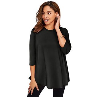 Jessica London Women's Plus Size Stretch Knit Swing Tunic
