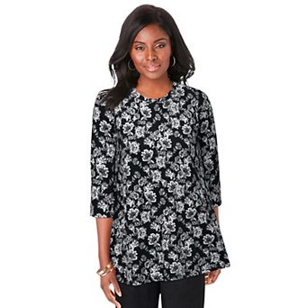 Jessica London Women's Plus Size Stretch Knit Swing Tunic