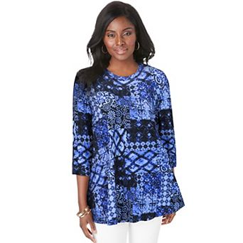 Jessica London Women's Plus Size Stretch Knit Swing Tunic