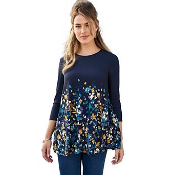 Jessica London Women's Plus Size Stretch Knit Swing Tunic