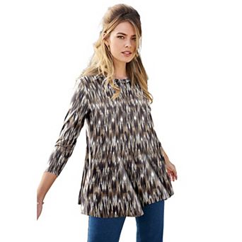 Jessica London Women's Plus Size Stretch Knit Swing Tunic