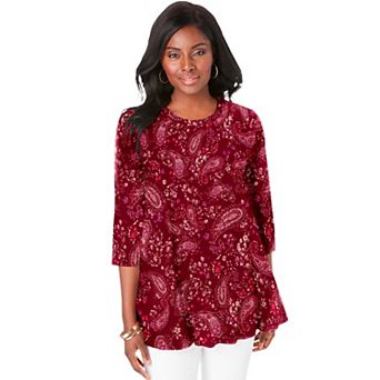 Jessica London Women's Plus Size Stretch Knit Swing Tunic