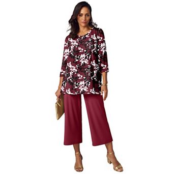 Jessica London Women's Plus Size Stretch Knit Swing Tunic