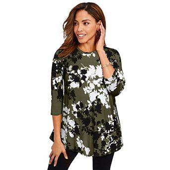 Jessica London Women's Plus Size Stretch Knit Swing Tunic
