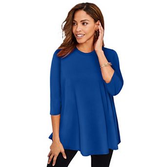 Jessica London Women's Plus Size Stretch Knit Swing Tunic