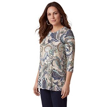 Jessica London Women's Plus Size Stretch Knit Swing Tunic