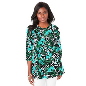 Jessica London Women's Plus Size Stretch Knit Swing Tunic