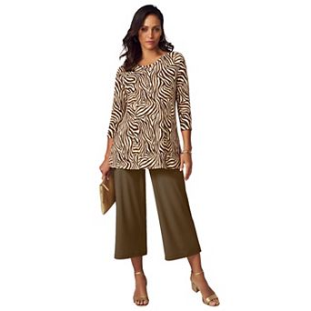 Jessica London Women's Plus Size Stretch Knit Swing Tunic