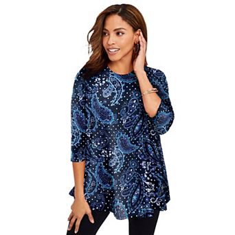 Jessica London Women's Plus Size Stretch Knit Swing Tunic